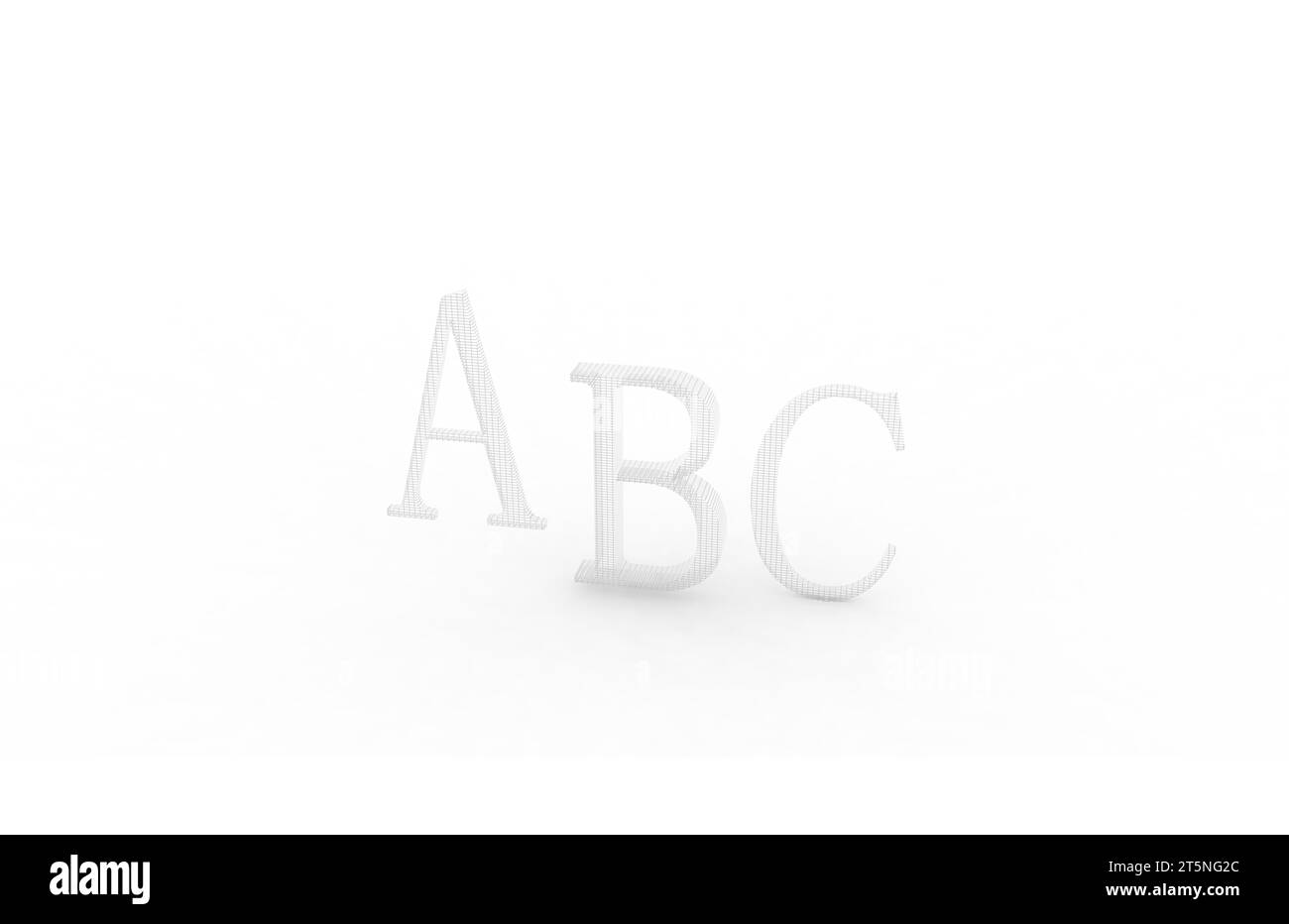 ABC rendering letters on a white background, closeup of photo Stock ...