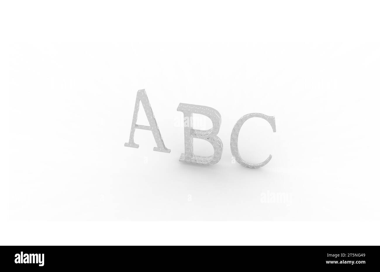 ABC rendering letters on a white background, closeup of photo Stock ...