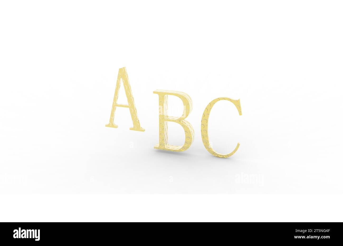 ABC rendering letters on a white background, closeup of photo Stock ...