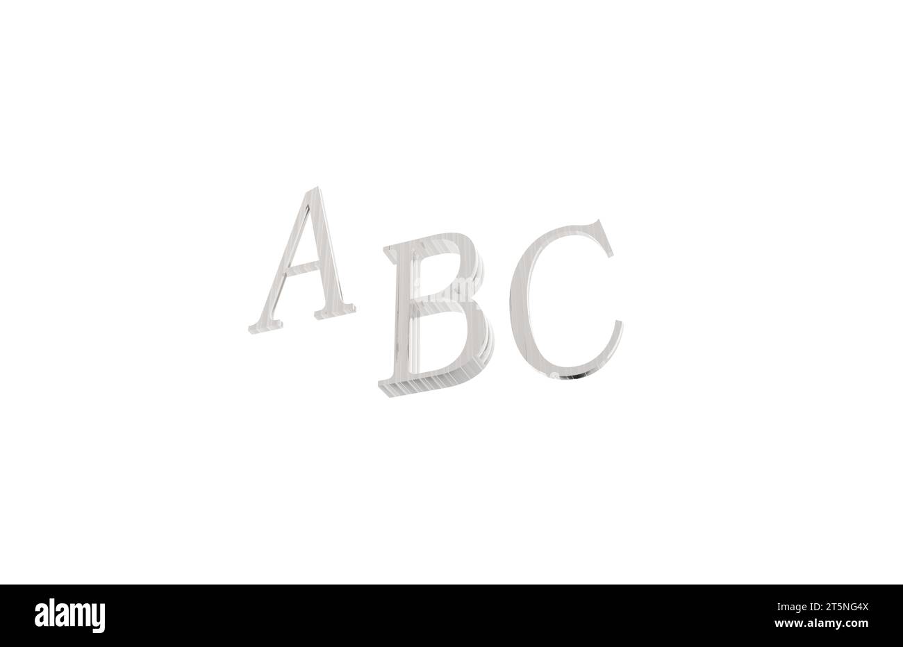 ABC rendering letters on a white background, closeup of photo Stock ...