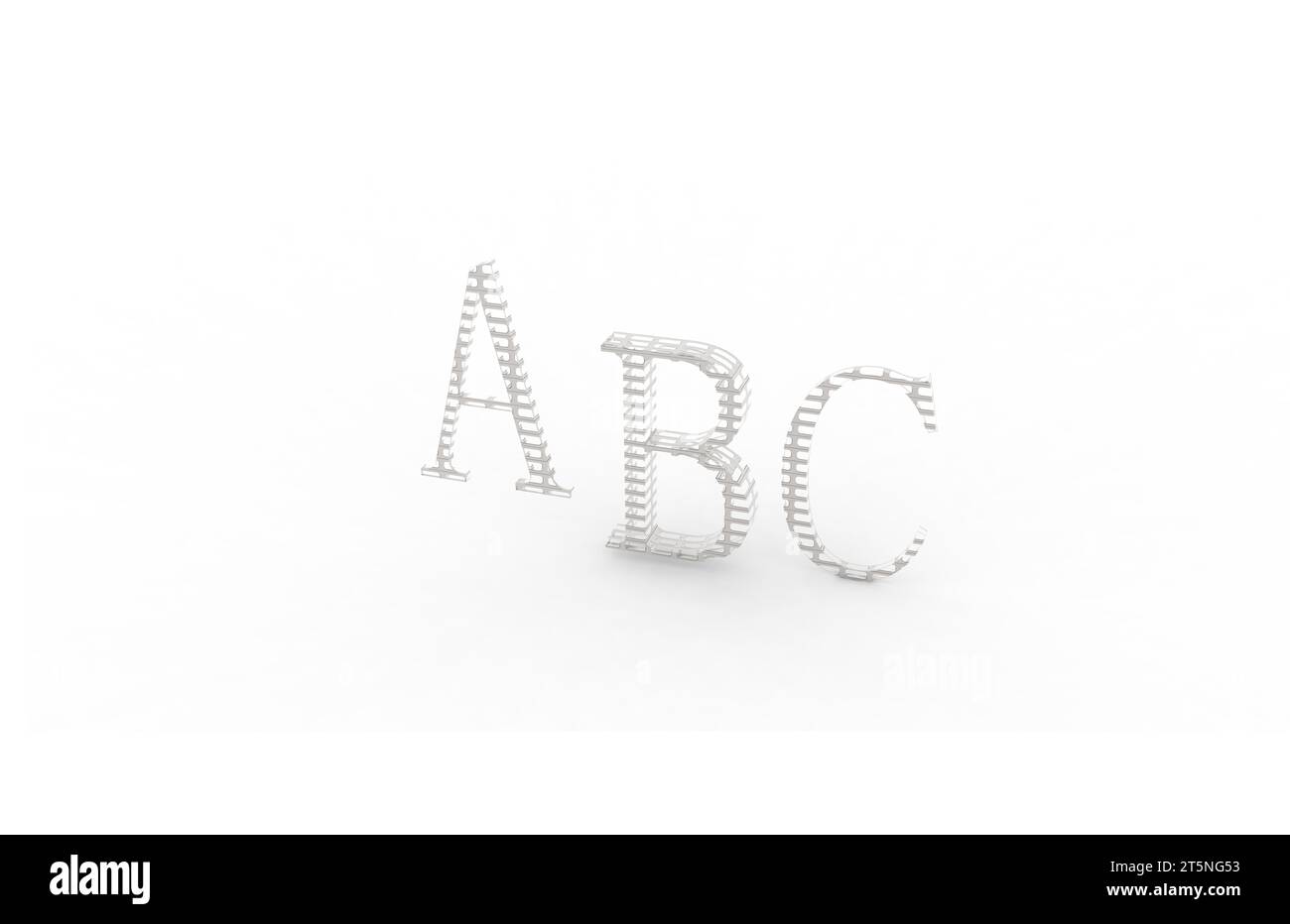 ABC rendering letters on a white background, closeup of photo Stock ...