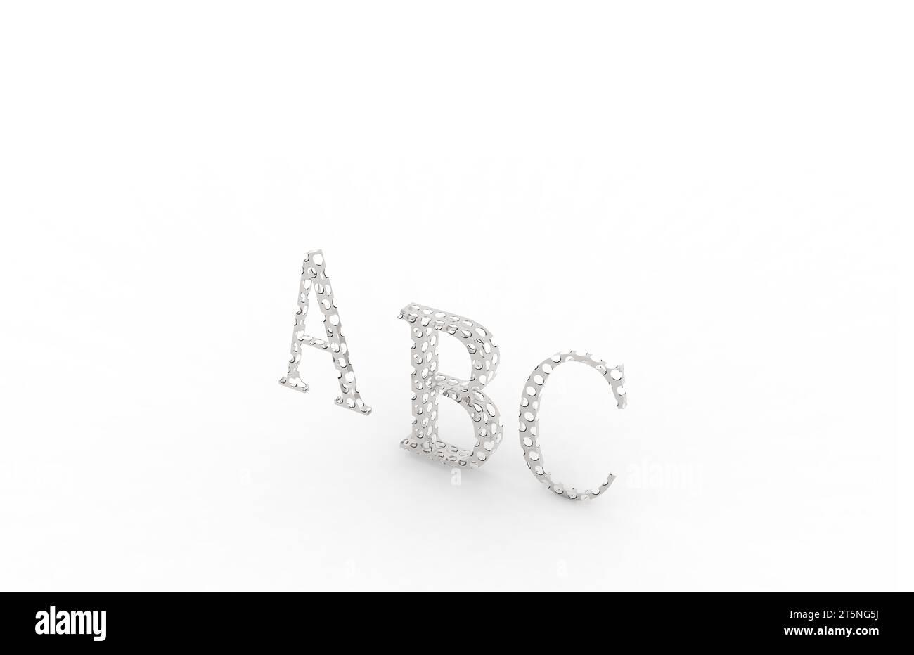 ABC rendering letters on a white background, closeup of photo Stock ...