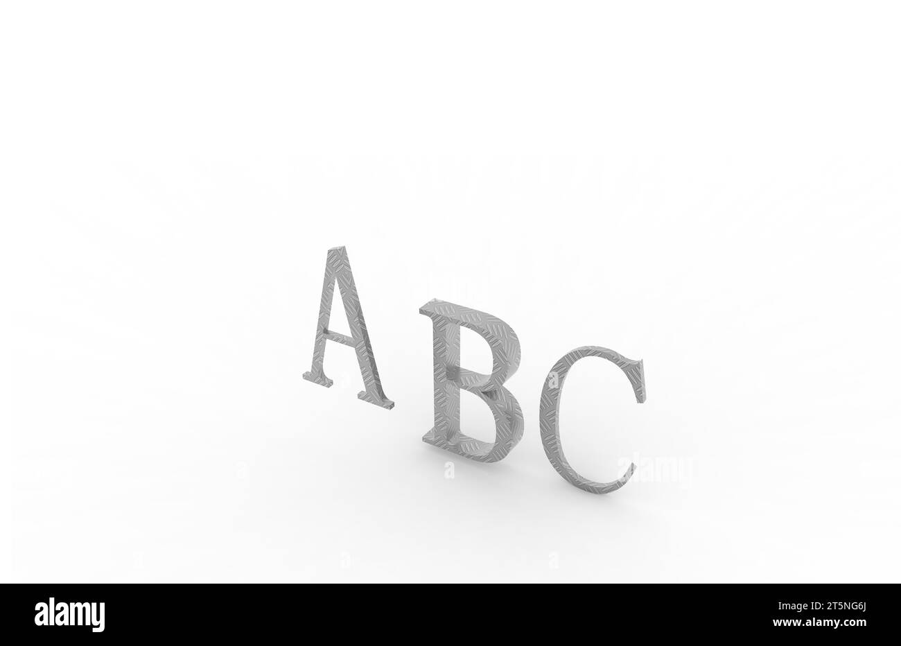 ABC rendering letters on a white background, closeup of photo Stock ...