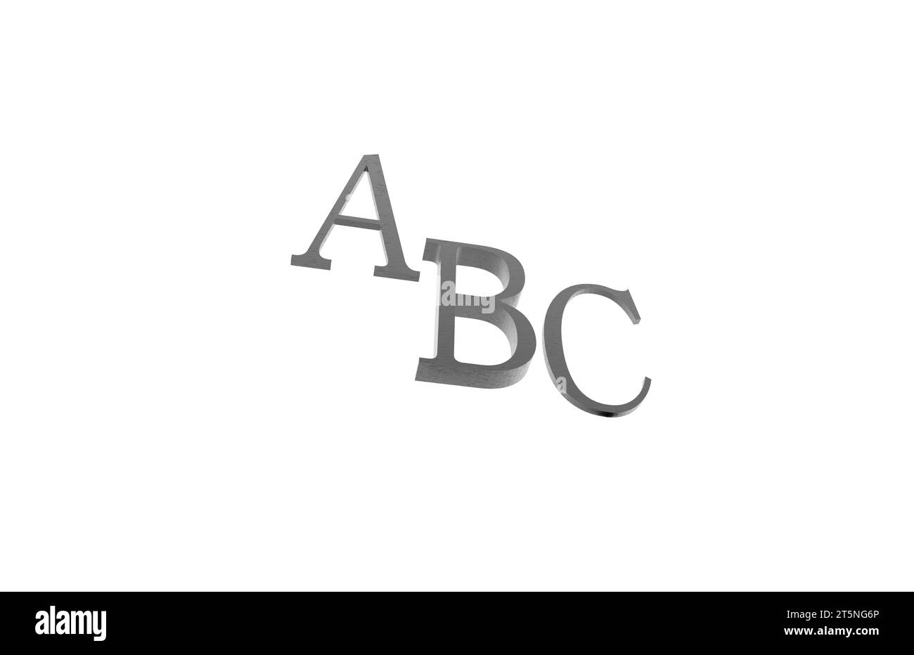 ABC rendering letters on a white background, closeup of photo Stock ...