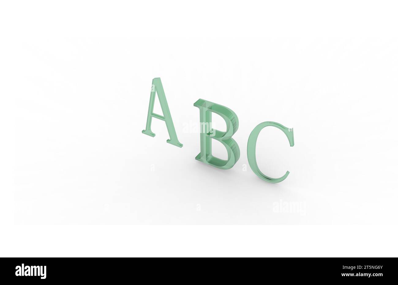 ABC rendering letters on a white background, closeup of photo Stock ...