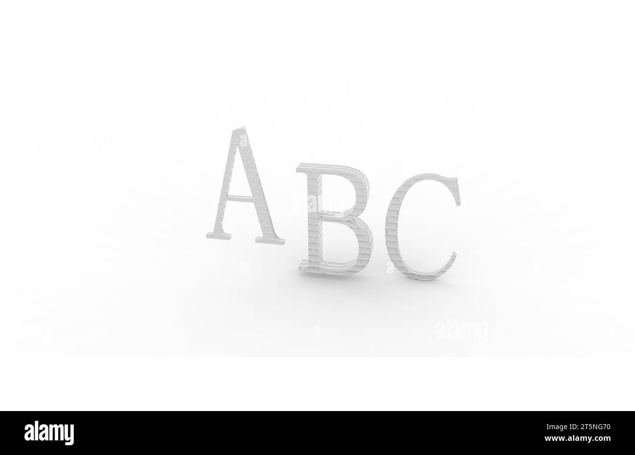 ABC rendering letters on a white background, closeup of photo Stock ...