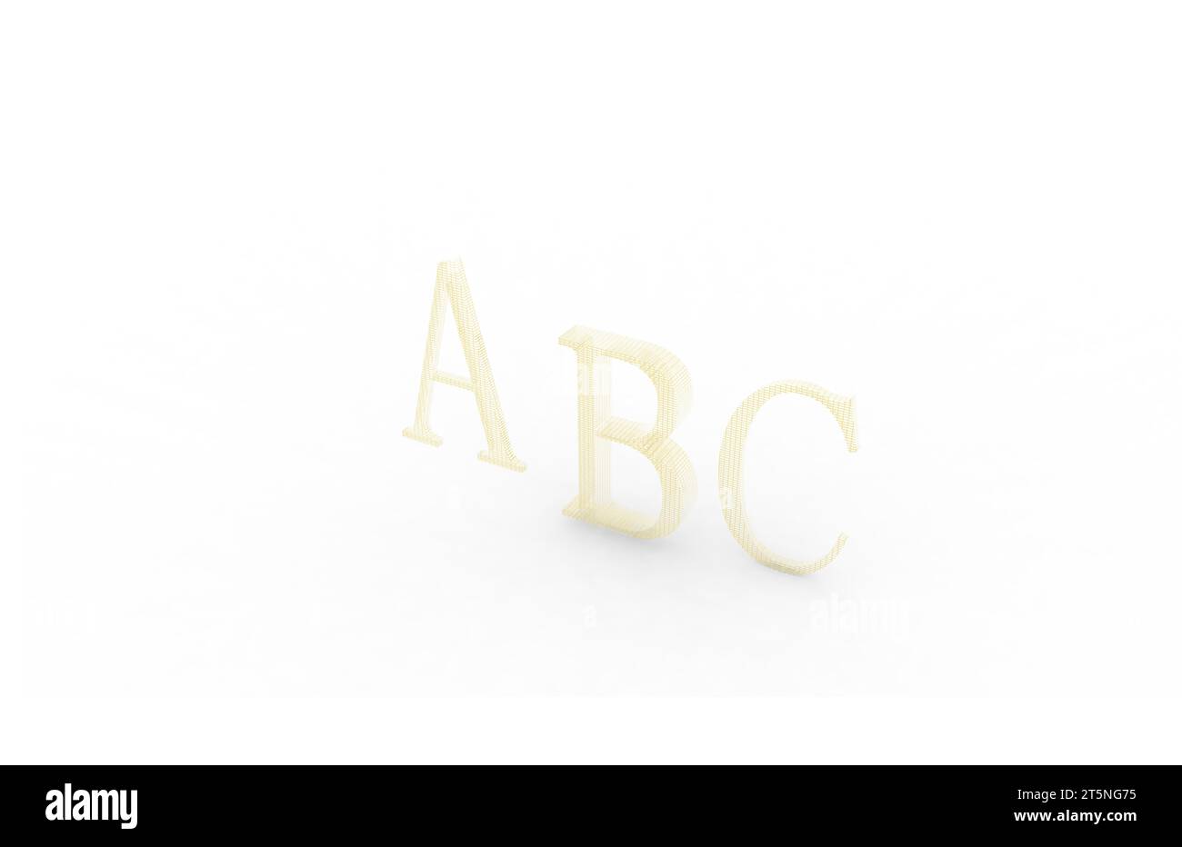 ABC rendering letters on a white background, closeup of photo Stock ...