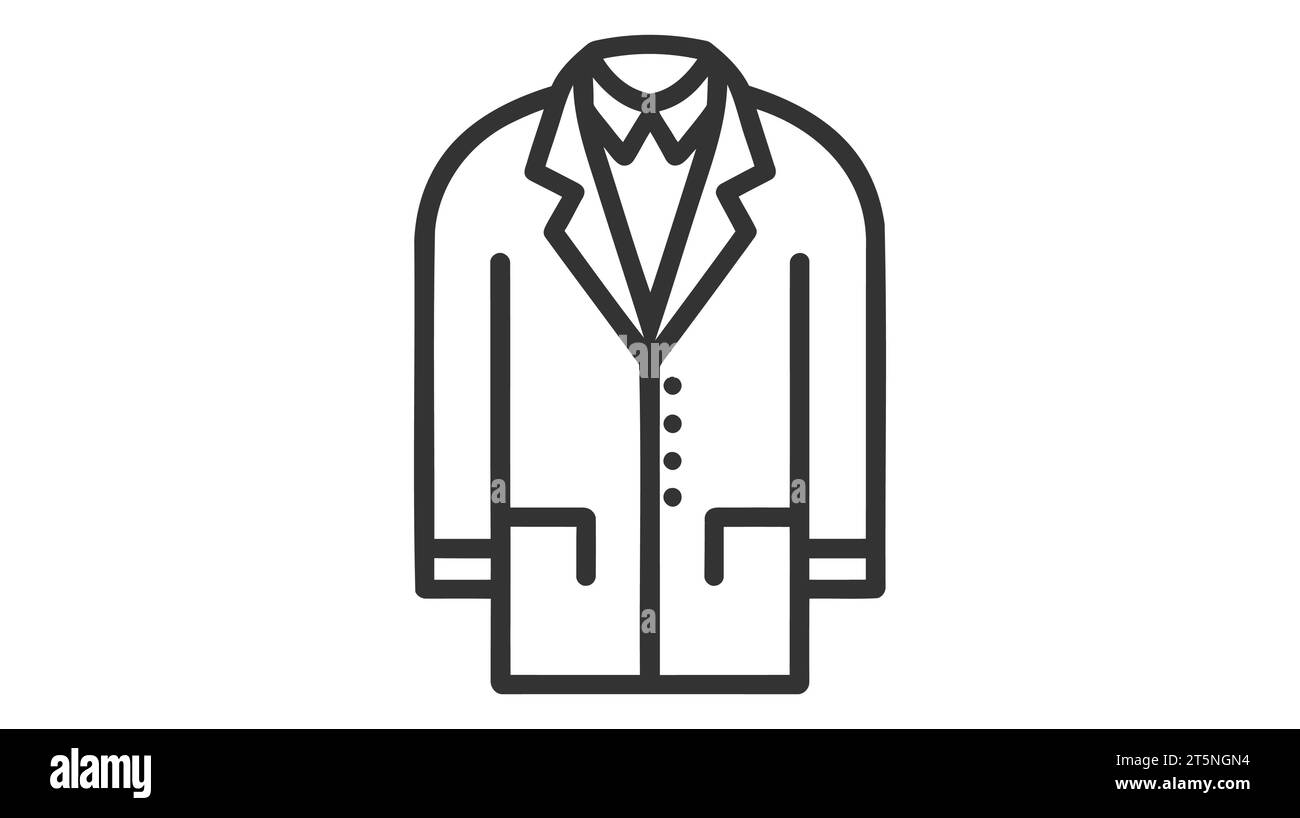 Black outlined vector illustration of a lab coat Stock Vector Image ...