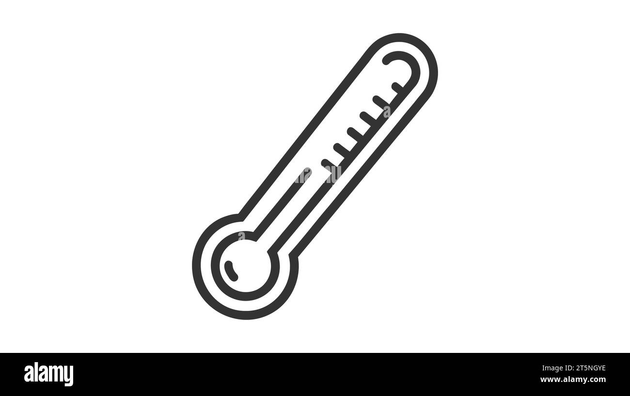 A black vector icon of thermometer isolated on white background Stock ...