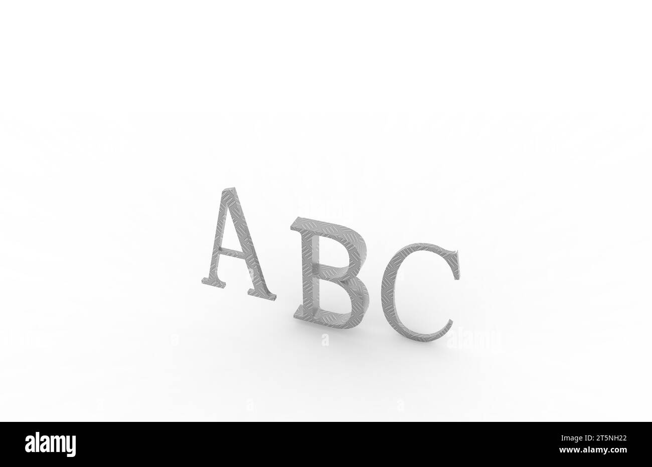ABC rendering letters on a white background, closeup of photo Stock ...