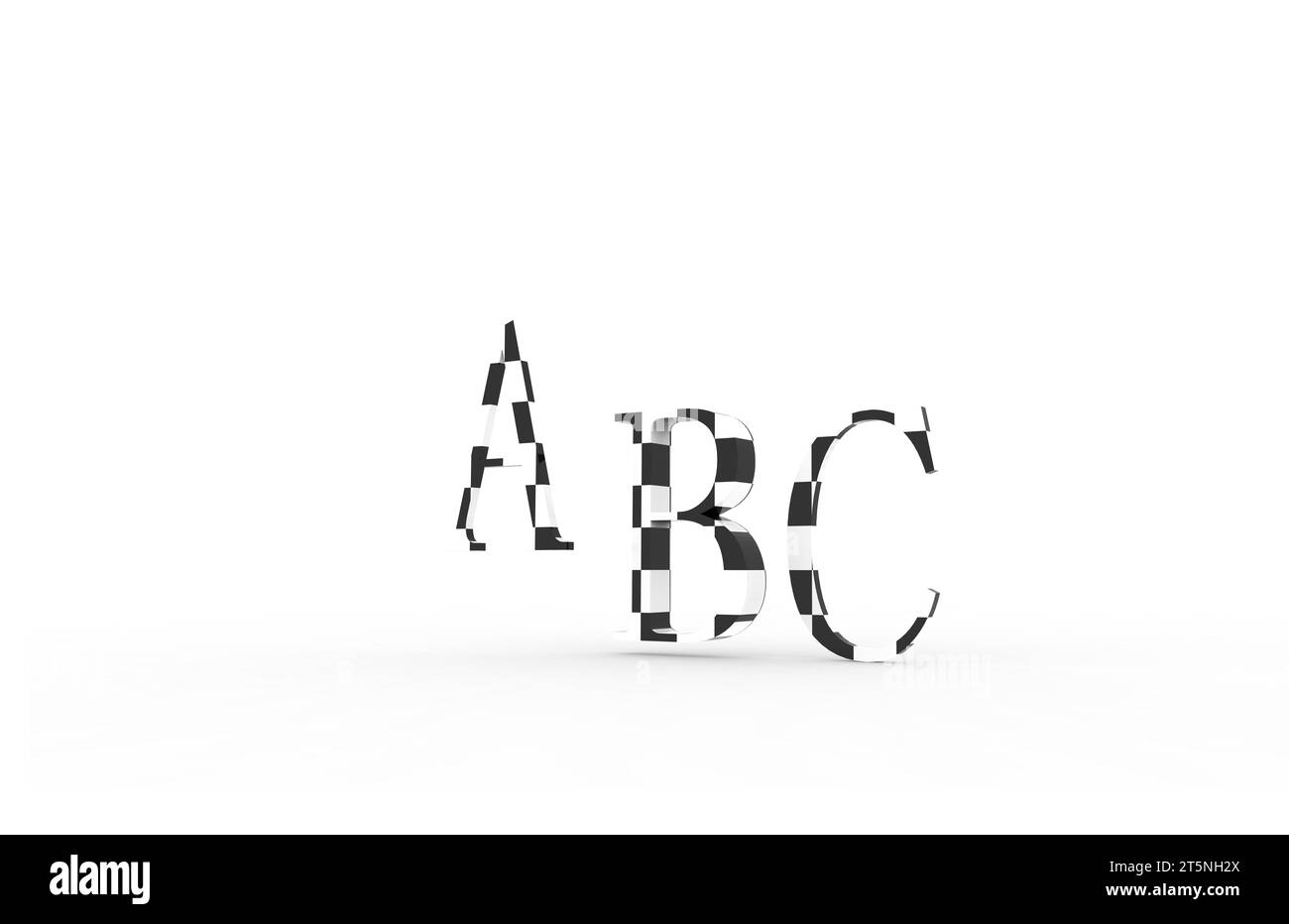 ABC rendering letters on a white background, closeup of photo Stock ...