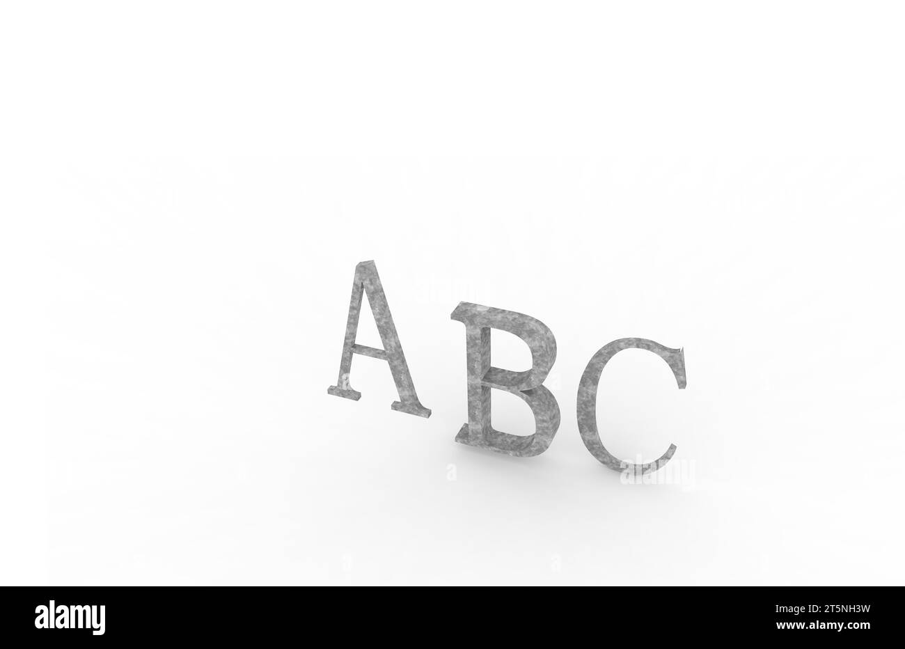 ABC rendering letters on a white background, closeup of photo Stock ...