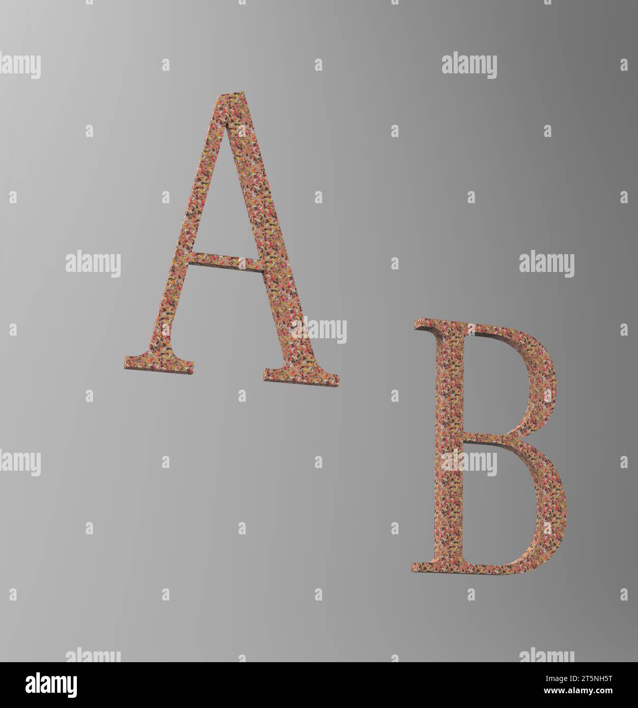 ABC rendering letters on a gray background, closeup of photo Stock ...