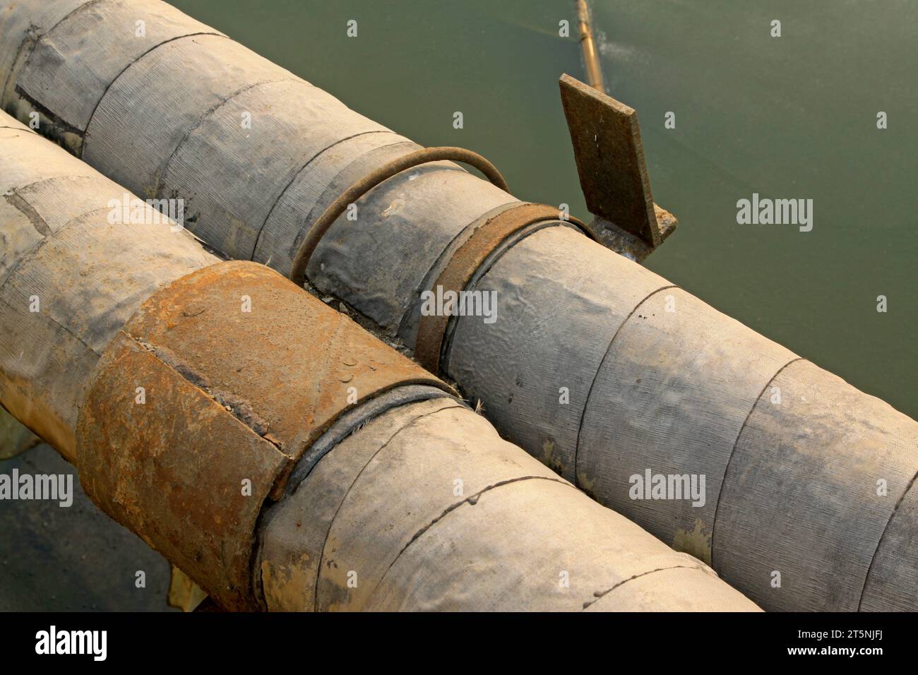 Old pipeline, closeup of photo Stock Photo