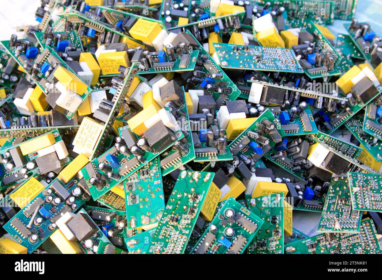 Integrated circuit board, closeup of photo Stock Photo