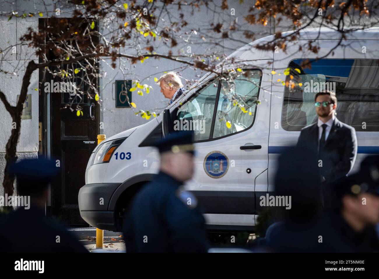 Former President Donald Trump arrives at the New York Supreme Court ...