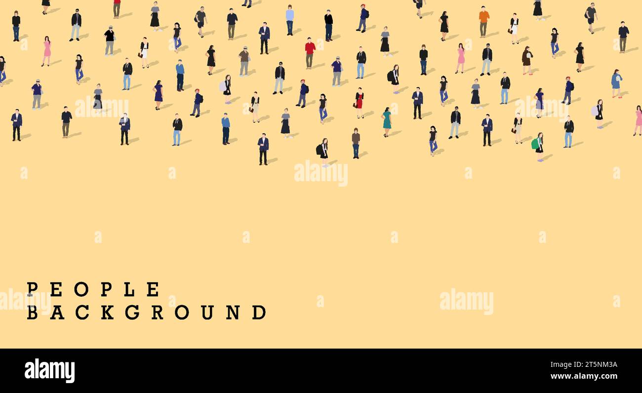 A large group of people. People background. Big people crowd. Diverse people group. Flat vector illustration isolated on background. Stock Vector