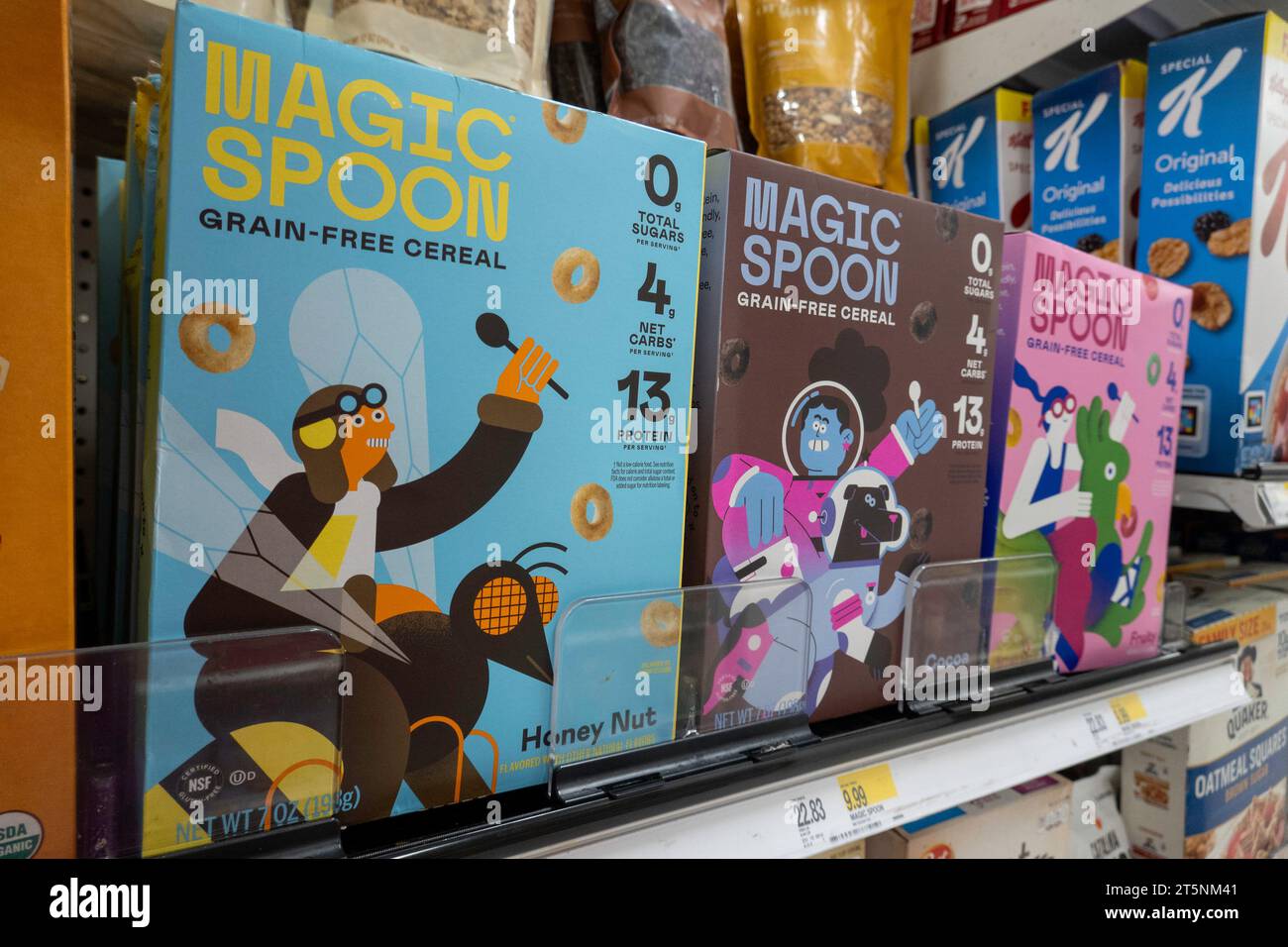 Breakfast cereal aisle at Target in New York City, USA 2023 Stock Photo