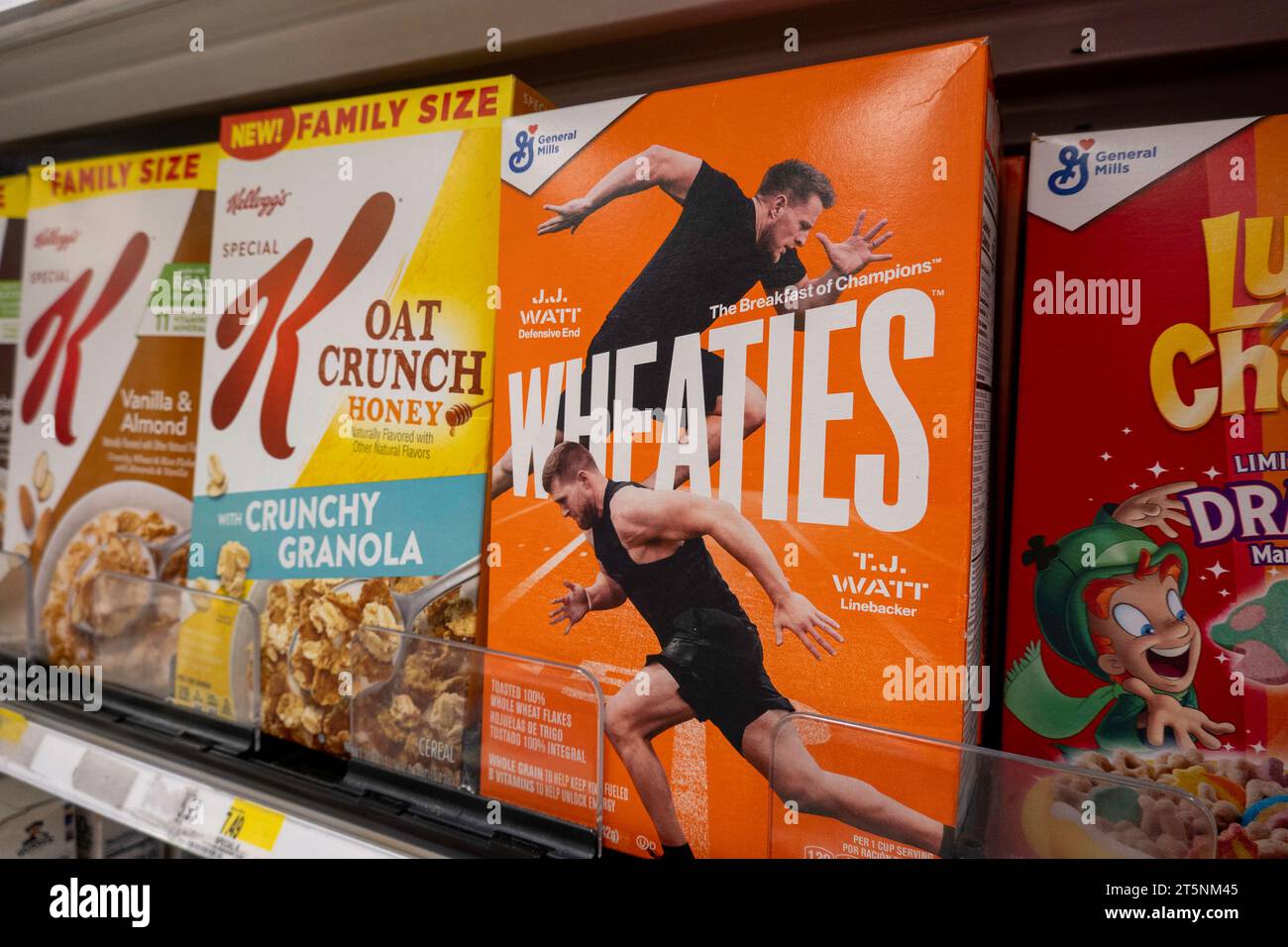 Breakfast cereal aisle at Target in New York City, USA 2023 Stock Photo