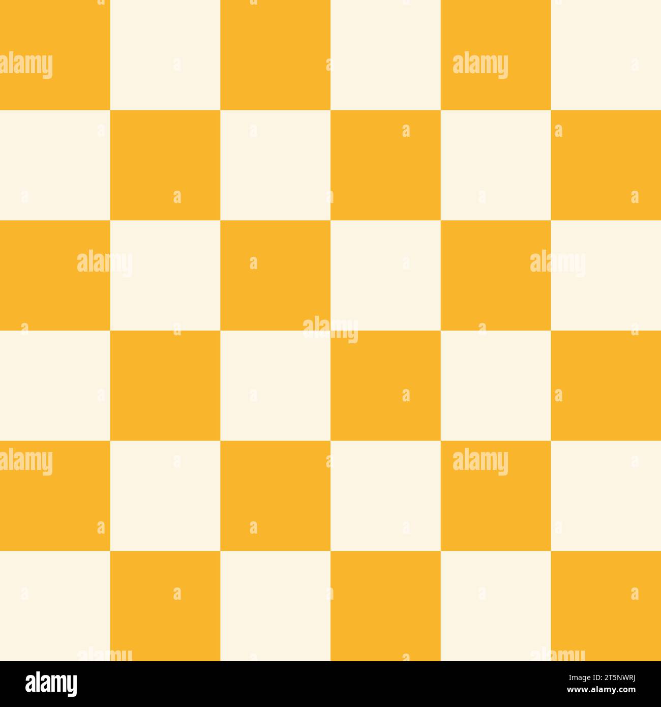 Seamless vector yellow and cream white checkerboard, chessboard pattern. Vector illustration Stock Vector