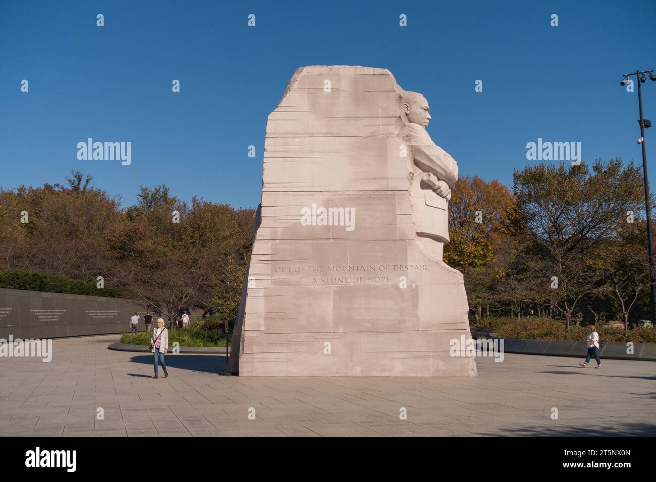 WASHINGTON, DC, USA - Martin Luther King, Jr. Memorial. The Stone of Hope granite statue at Tidal Basin. Stock Photo