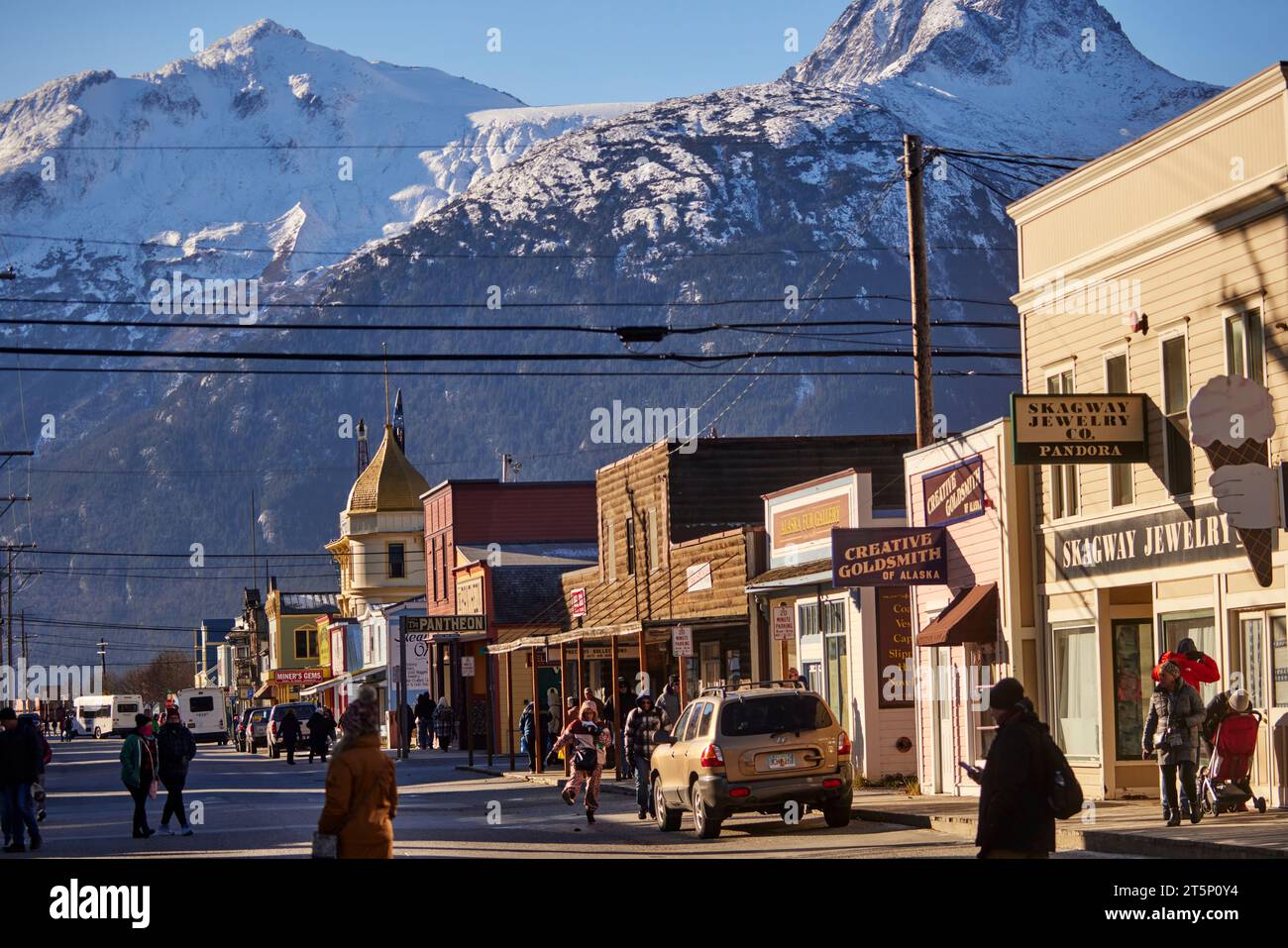 Skagway a compact city in southeast Alaska, Broadway high street in