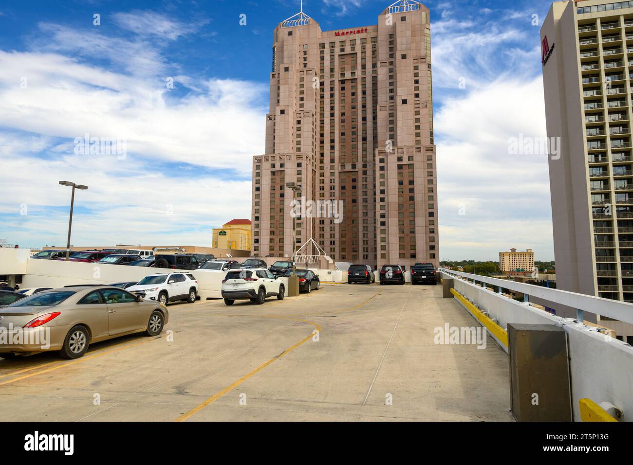 San Antonio, Texas, USA - October 8, 2023: The San Antonio Marriott Rivercenter hotel in downtown San Antonio, Texas. USA Stock Photo