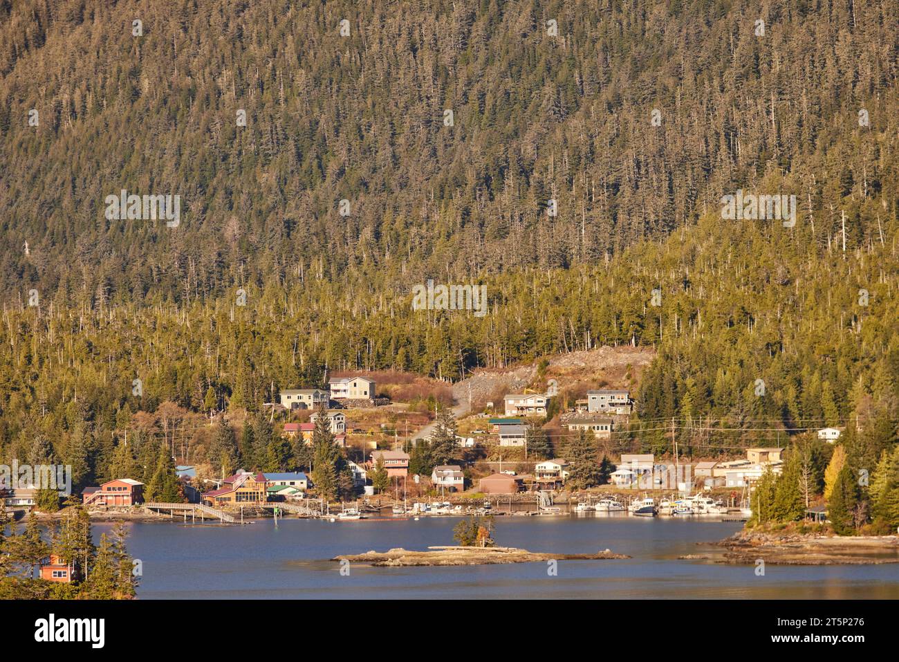 Tongass Highway, Ketchikan Gateway Borough, Alaska, United States and islands around the harbour