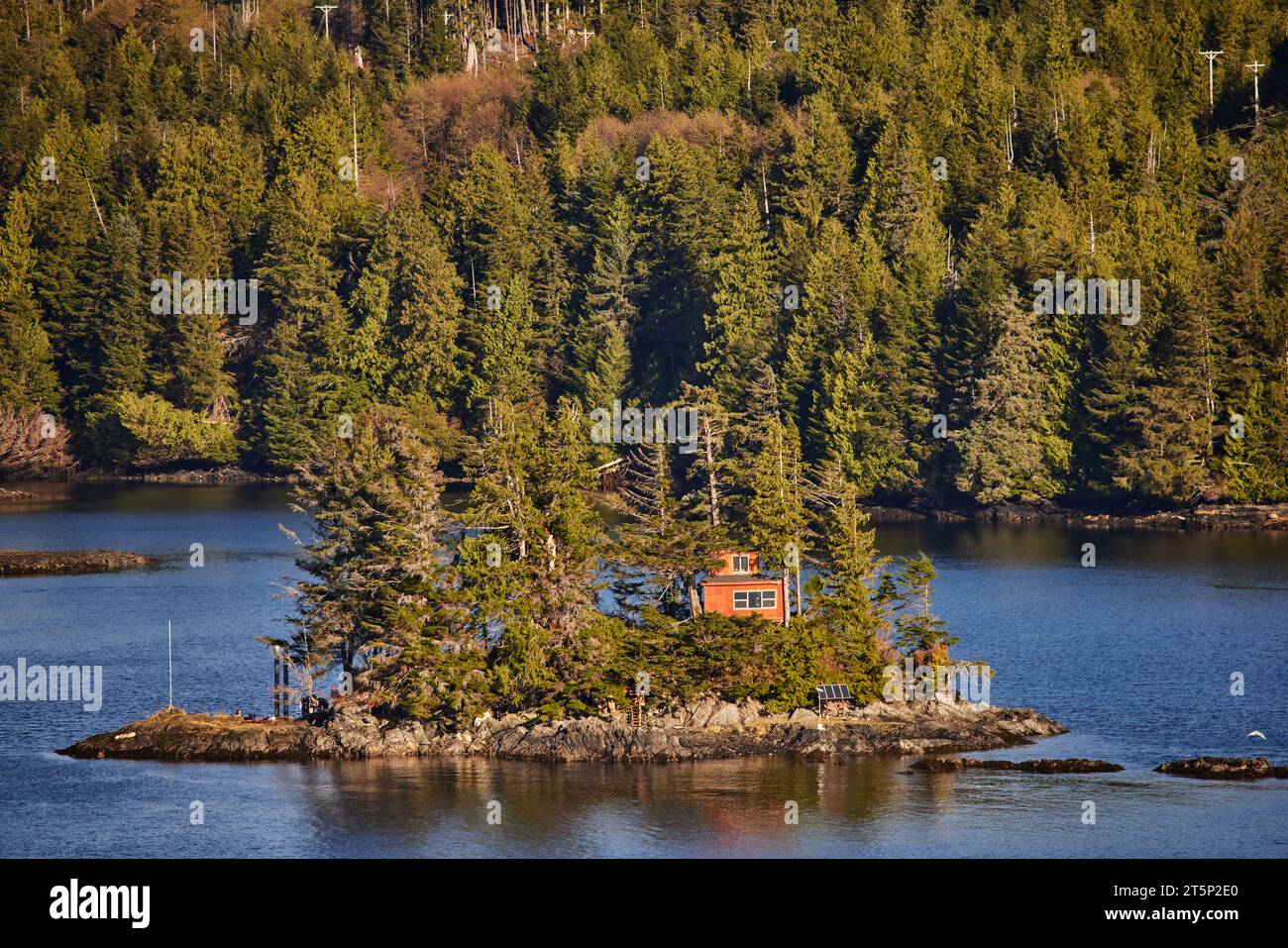 Tongass Highway, Ketchikan Gateway Borough, Alaska, United States and islands around the harbour