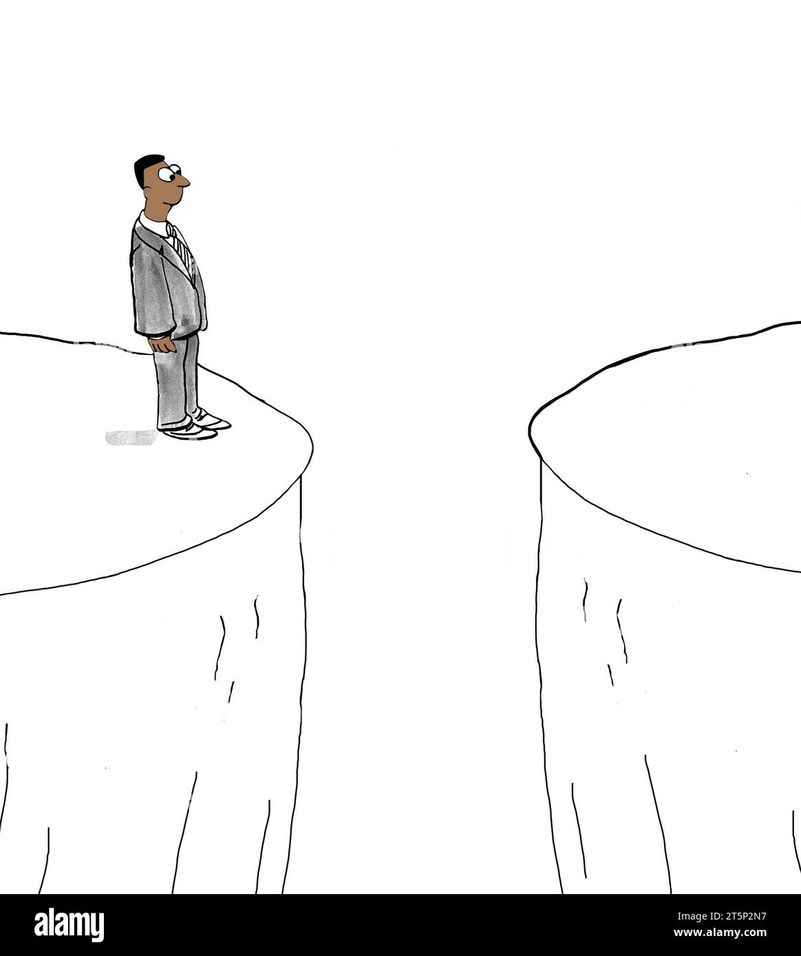 Afrrican American Businessman Looks Across Large Divide How To Get To afrrican-american-businessman-looks-across-large-divide-how-to-get-to