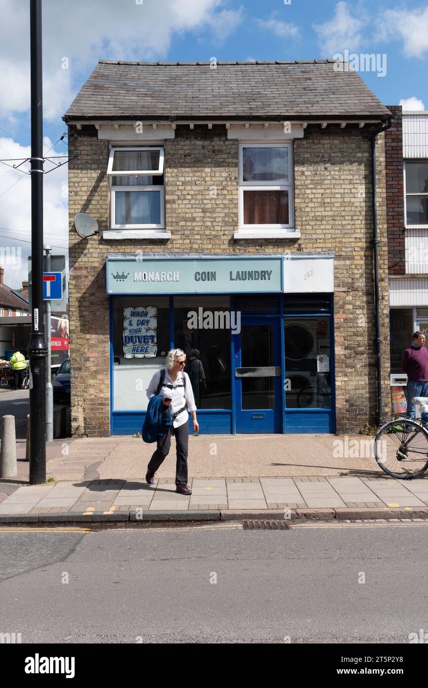 An external view of the Monarch Coin Laundry, a launderette on Mill