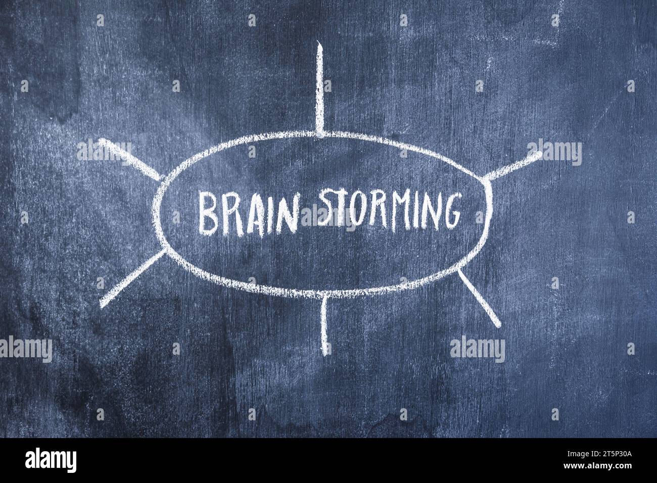 Brain storming diagram drawn with chalk blackboard Stock Photo - Alamy