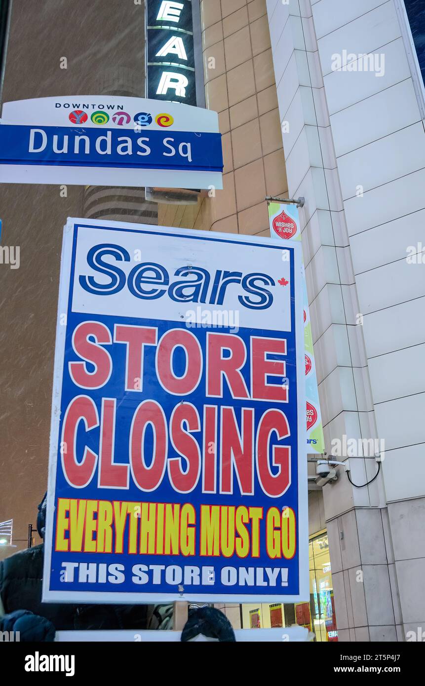 Toronto, Canada Dec. 14, 2013 Sign advertising the final sale on