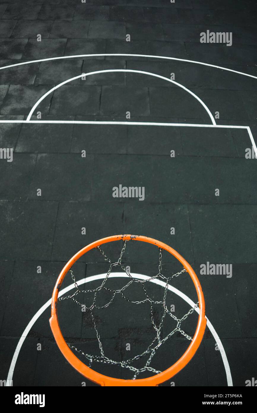 Top view metallic basketball hoop Stock Photo