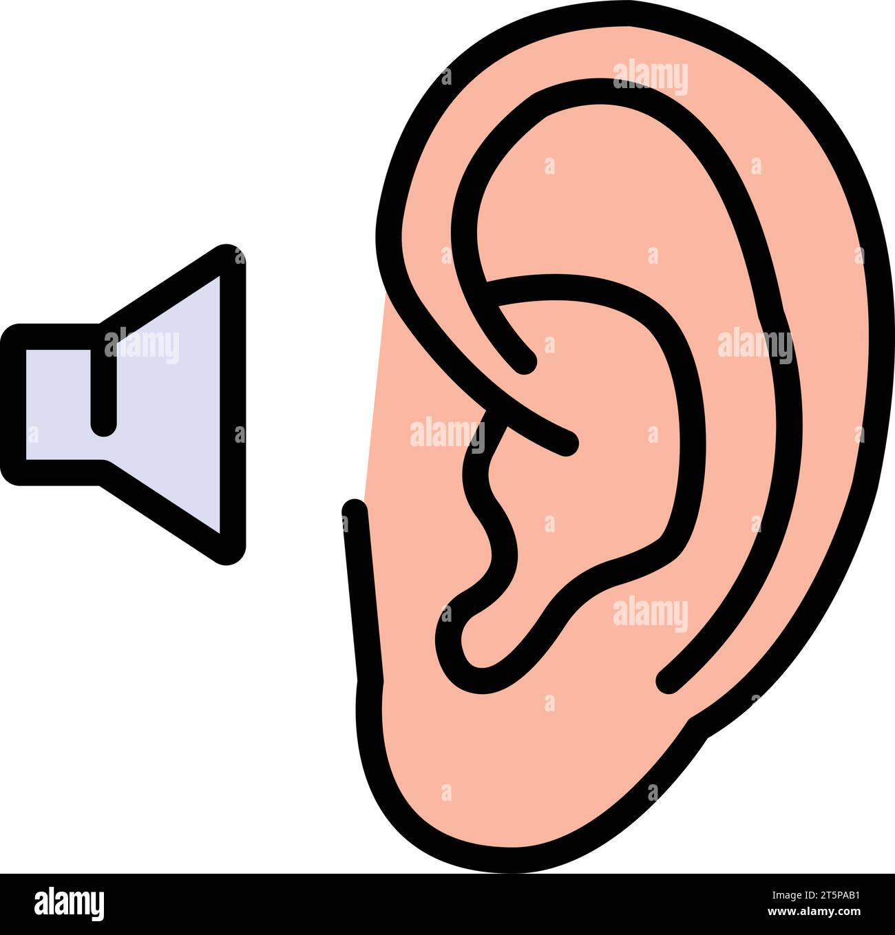 Ear icon, hearing color sign isolated on white background - vector ...