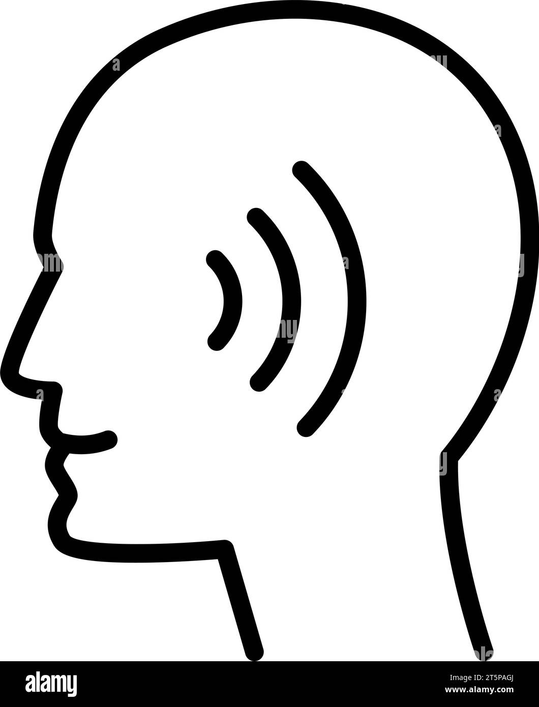 Hearing Aid with Sound Wave. Hearing protection tool. Linear style sign