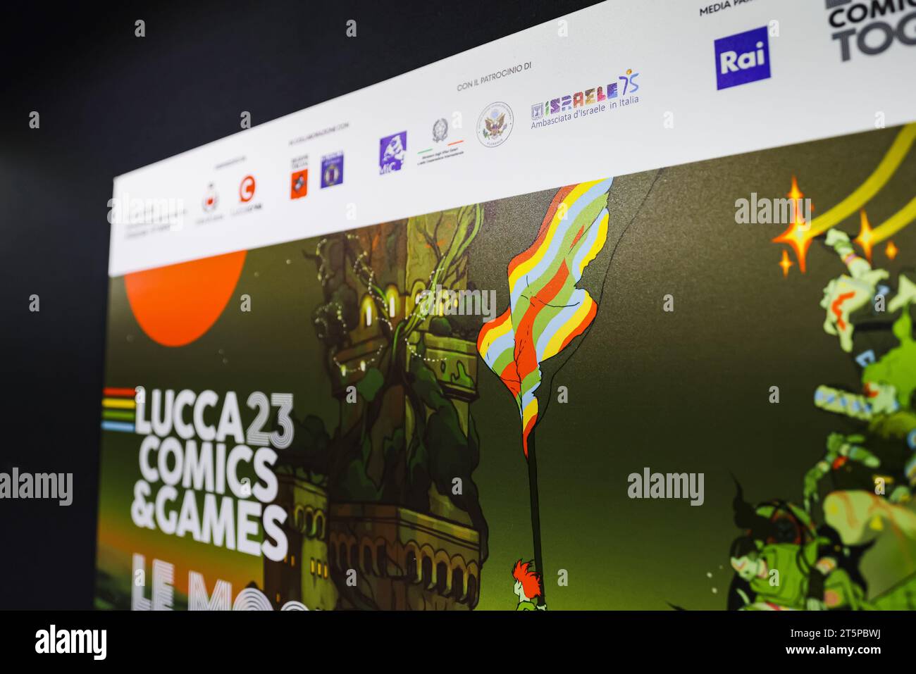 Lucca, Italy. 03rd Nov, 2023. A general view of a pavilion at Lucca Comics & Games 2023 festival on November 03, 2023 in Milan, Italy (Photo by Alessandro Bremec/NurPhoto) Credit: NurPhoto SRL/Alamy Live News Stock Photo