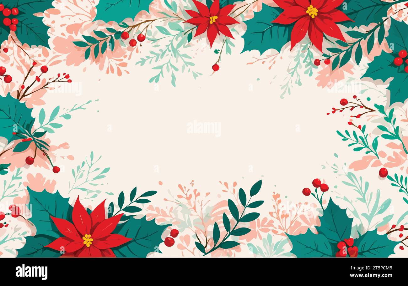 Christmas Floral Background Vector Stock Vector Image & Art Alamy