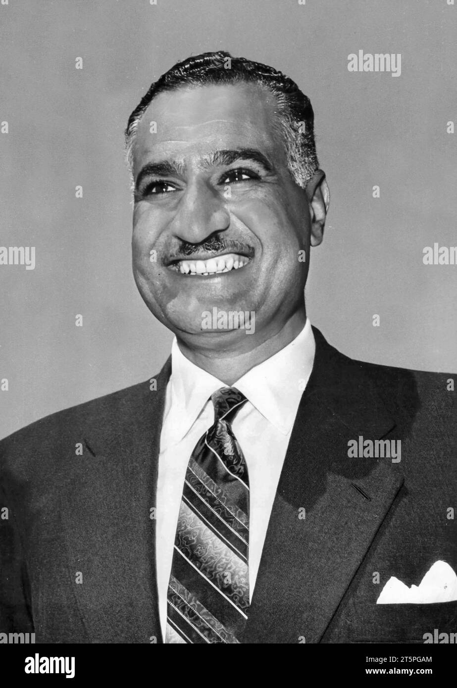 Gamel Abdel Nasser. Portrait of the former President of Egypt, Gamal Abdel Nasser Hussein (1918-1970), 1962 Stock Photo