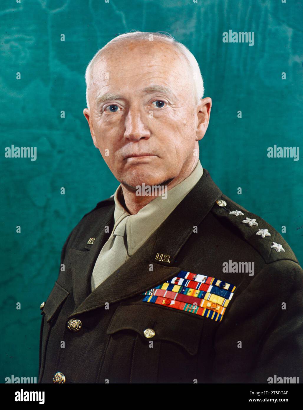 George Patton. Portrait of the American General, George Smith Patton Jr. (1885-1945), 1945 Stock Photo