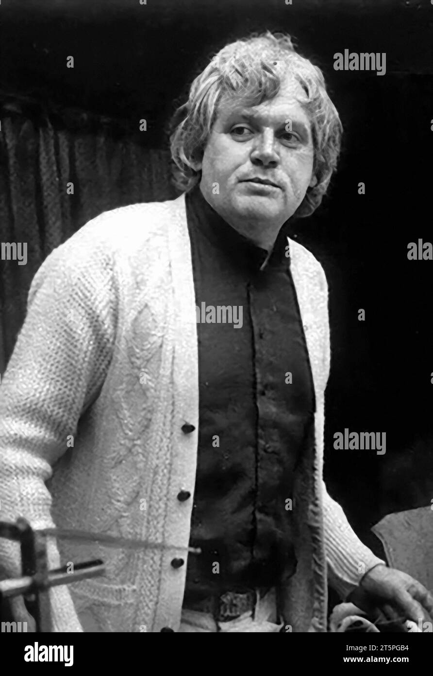 Ken Russell. Portrait of the English film director, Henry Kenneth Alfred Russell 1927-2011) on the set of The Boy Friend in 1971 Stock Photo