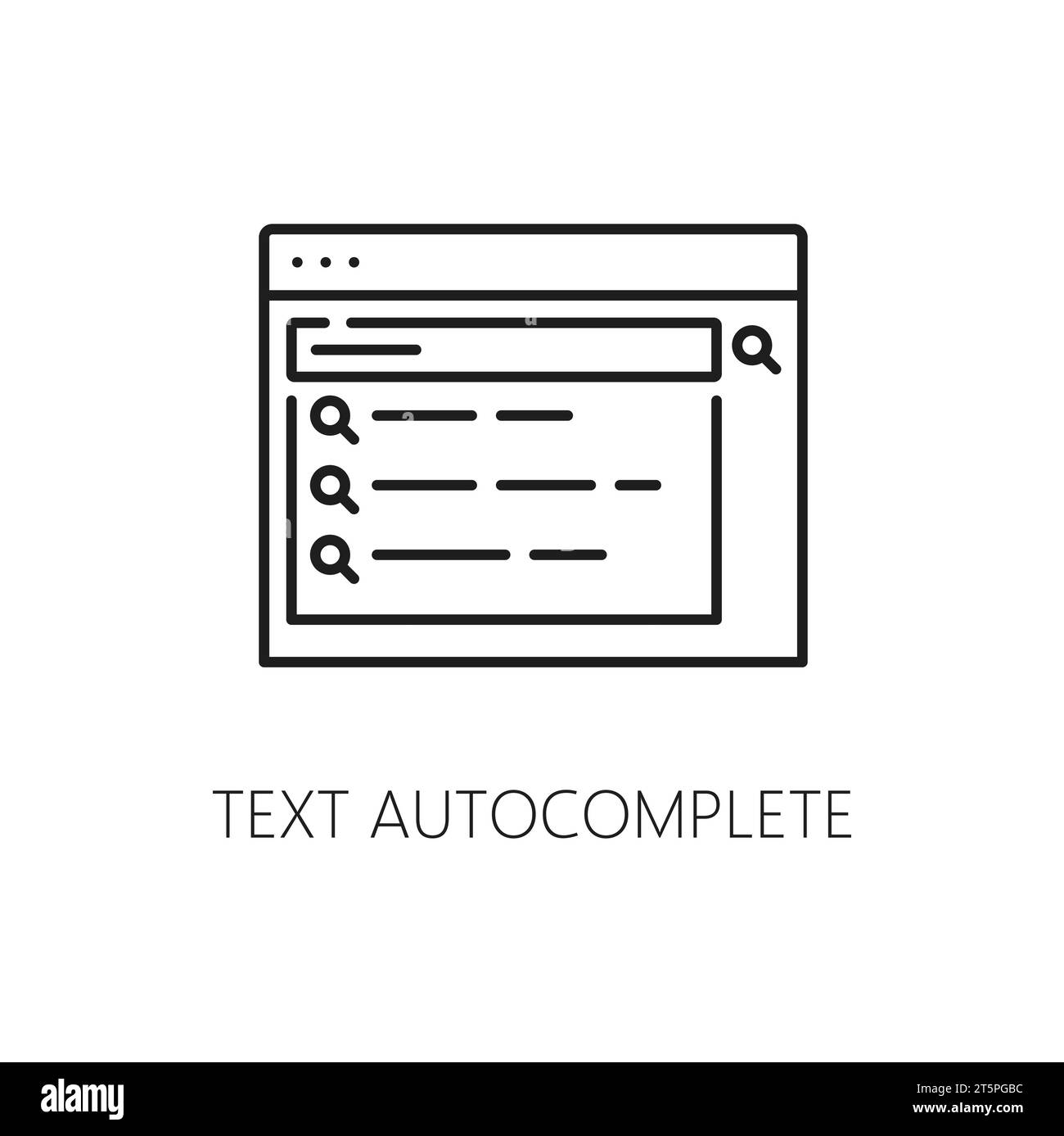 Text Serp icon. Search engine result page. Isolated