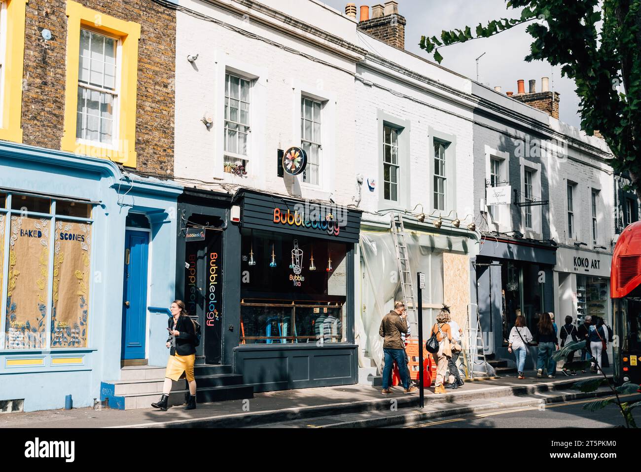 LONDON, UK - August 26, 2023: Portobello Road Market, a famous antiques street in Notting Hill. Stock Photo