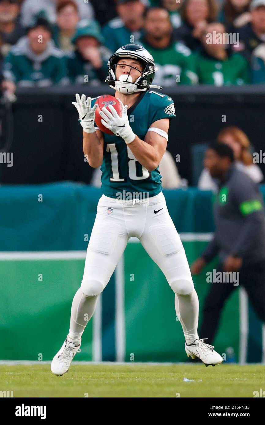 Philadelphia Eagles wide receiver Britain Covey (18) in action against