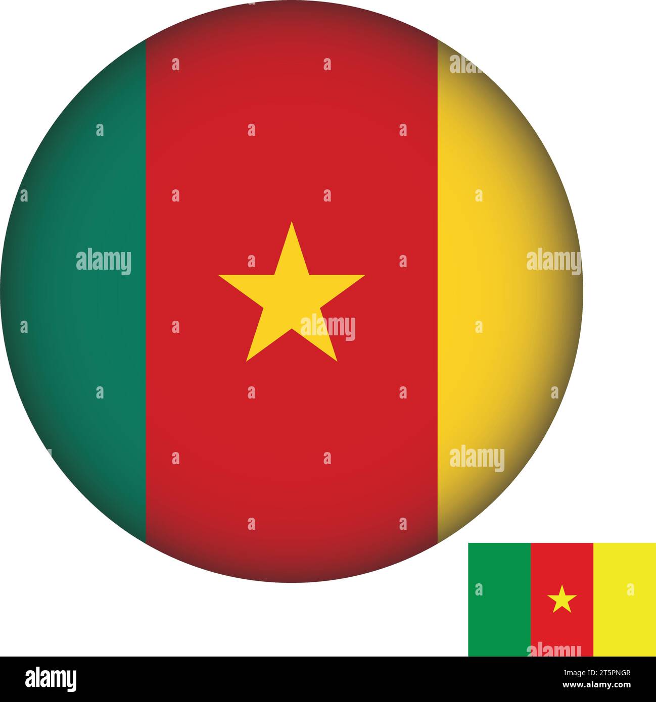 Cameroon Flag Round Shape Vector Stock Vector
