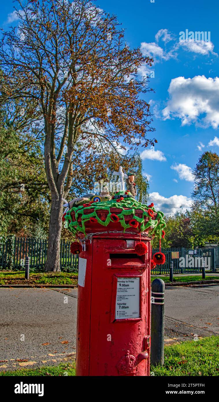 Remembrance Day, Post box topper Stock Photo Alamy