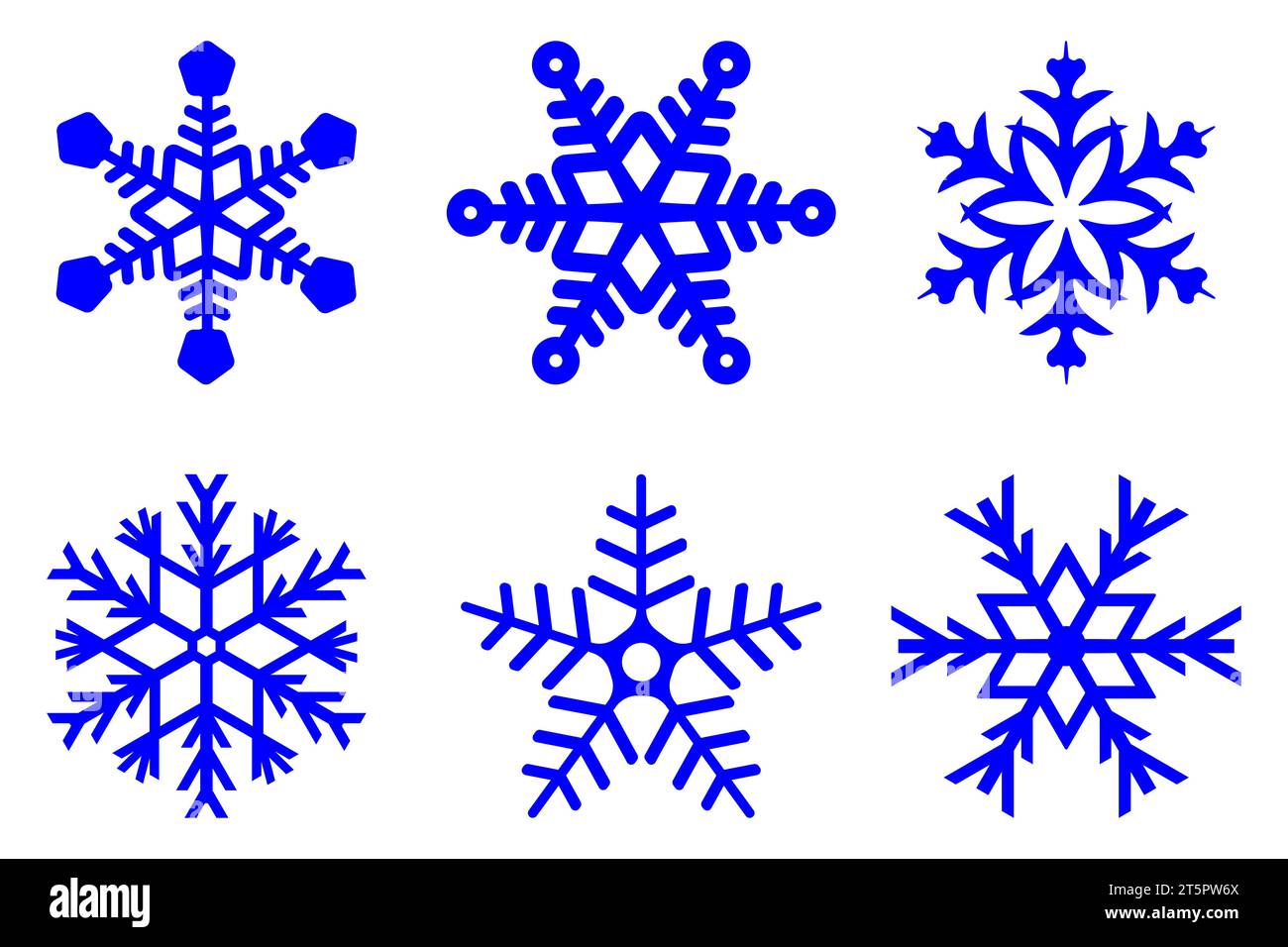 Snowflake icon set. Flat vector illustration Stock Photo - Alamy