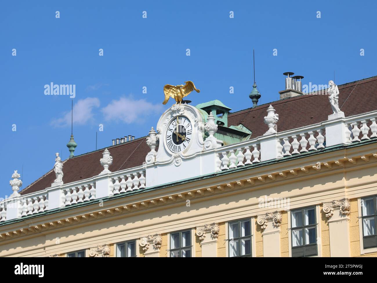 Vienna, WIEN, Austria - August 22, 2023: Golden Eagle on the Schonbrunn Palace residence of Habsburg dynasty Stock Photo