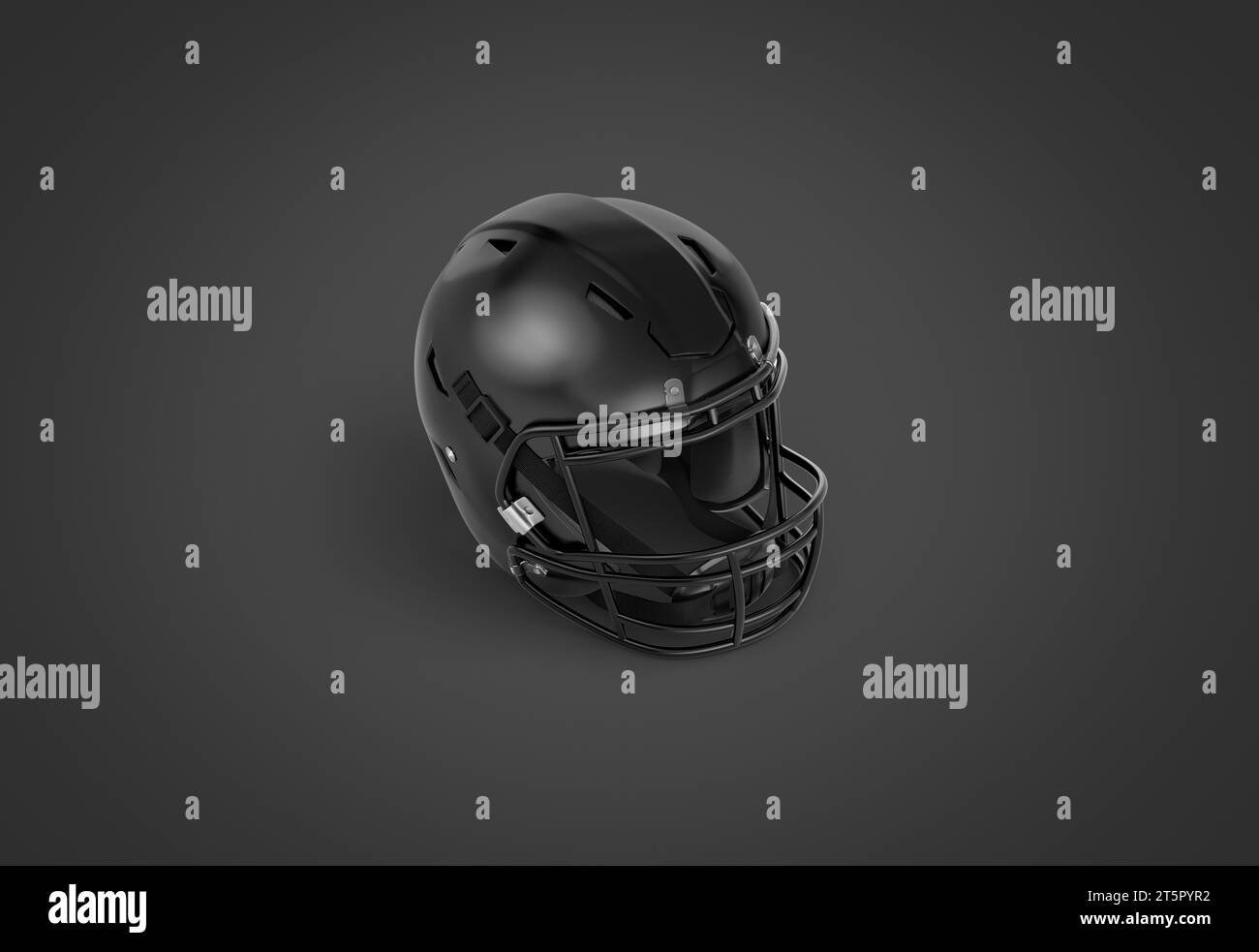 Blank black american football helmet mockup, side view, Stock Photo