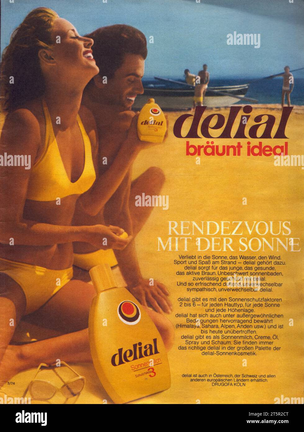 Delial Sonnenmilch Schutzfactor Rendezvous mit der Sonne Stock Photo